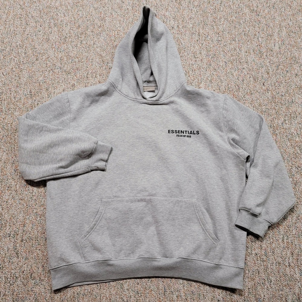Fear of God Essentials Hoodie Mens XL Gray Pullover Streetwear Designer